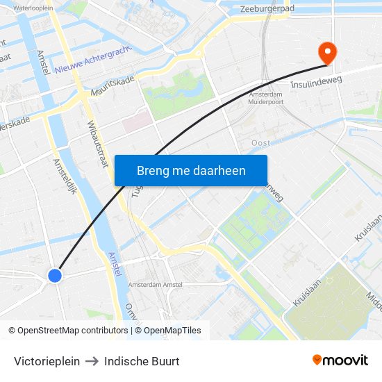 Victorieplein to Indische Buurt map