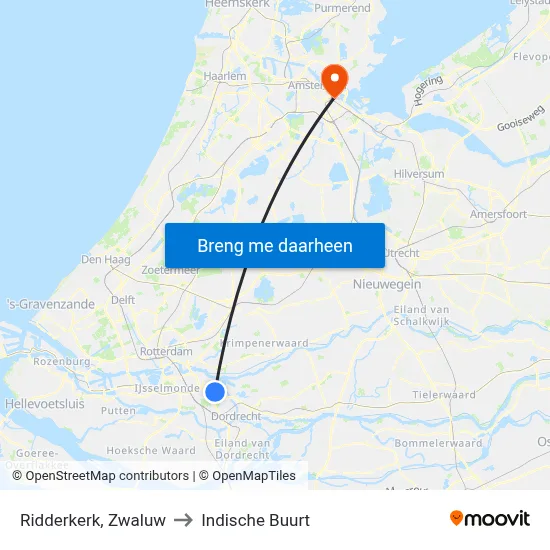 Ridderkerk, Zwaluw to Indische Buurt map