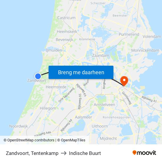 Zandvoort, Tentenkamp to Indische Buurt map