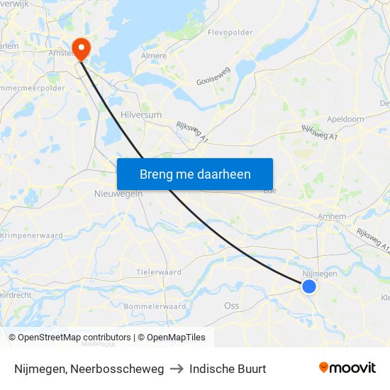 Nijmegen, Neerbosscheweg to Indische Buurt map