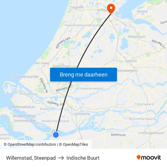 Willemstad, Steenpad to Indische Buurt map