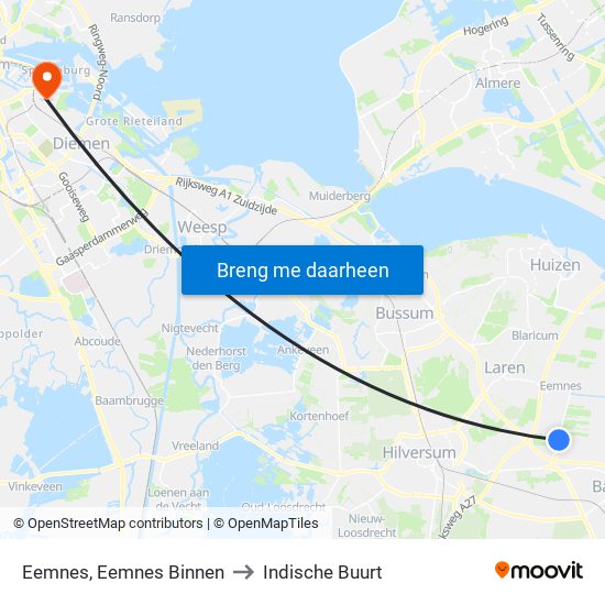 Eemnes, Eemnes Binnen to Indische Buurt map