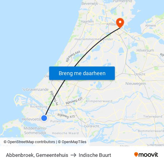 Abbenbroek, Gemeentehuis to Indische Buurt map