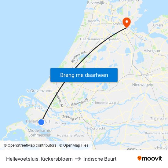 Hellevoetsluis, Kickersbloem to Indische Buurt map