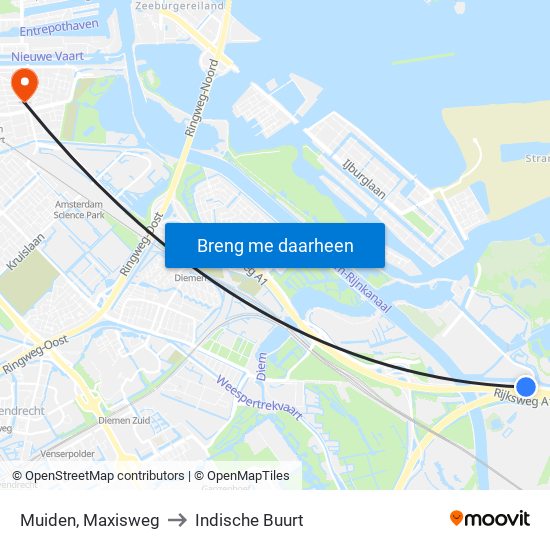 Muiden, Maxisweg to Indische Buurt map