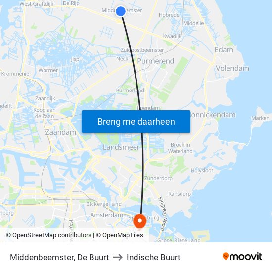 Middenbeemster, De Buurt to Indische Buurt map