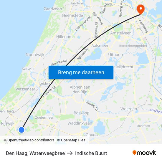 Den Haag, Waterweegbree to Indische Buurt map