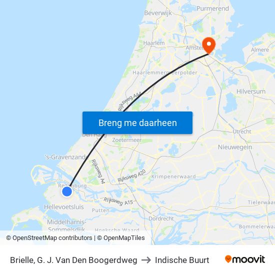 Brielle, G. J. Van Den Boogerdweg to Indische Buurt map