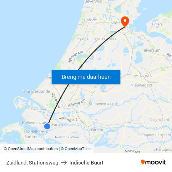 Zuidland, Stationsweg to Indische Buurt map