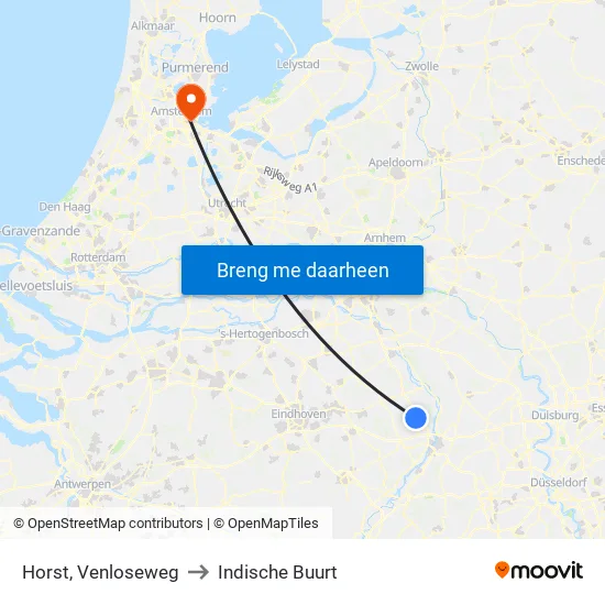 Horst, Venloseweg to Indische Buurt map