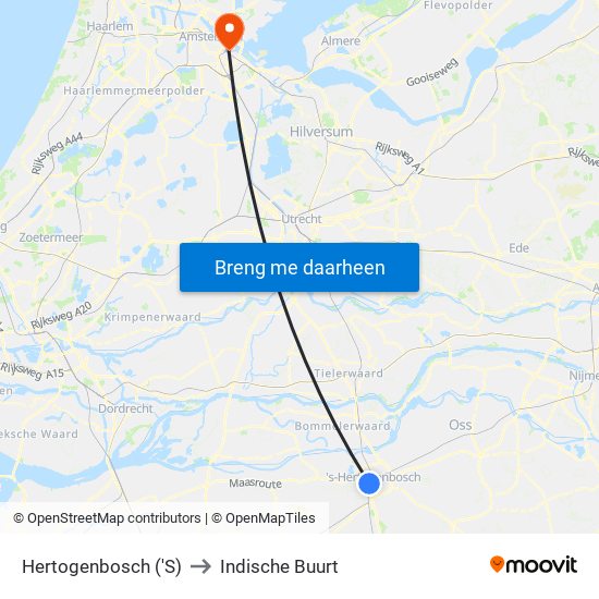 Hertogenbosch ('S) to Indische Buurt map