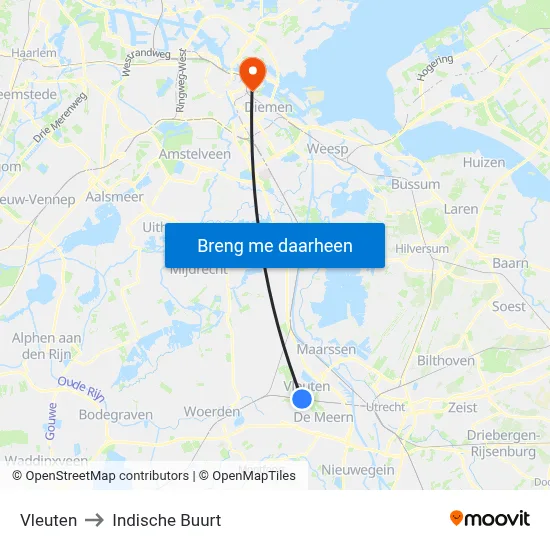 Vleuten to Indische Buurt map