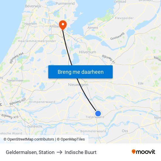 Geldermalsen, Station to Indische Buurt map