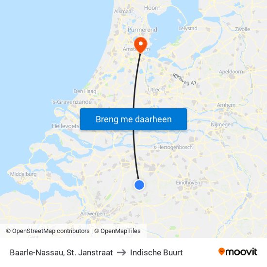 Baarle-Nassau, St. Janstraat to Indische Buurt map