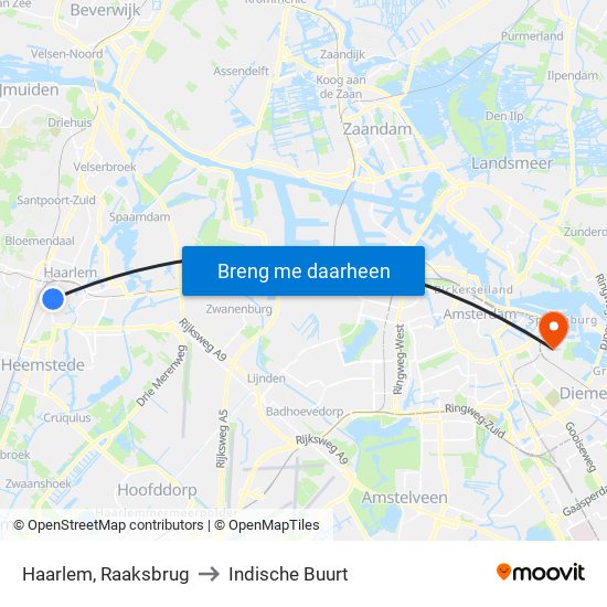 Haarlem, Raaksbrug to Indische Buurt map