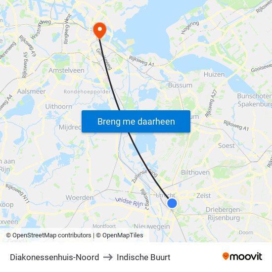 Diakonessenhuis-Noord to Indische Buurt map