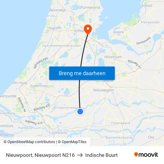 Nieuwpoort, Nieuwpoort N216 to Indische Buurt map