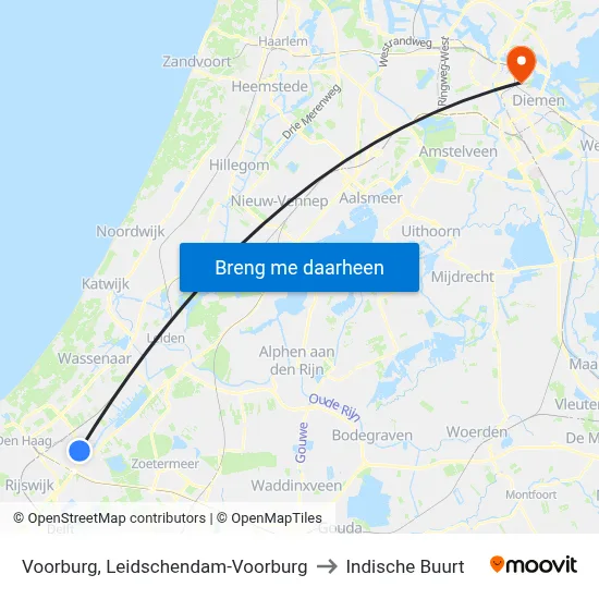 Voorburg, Leidschendam-Voorburg to Indische Buurt map