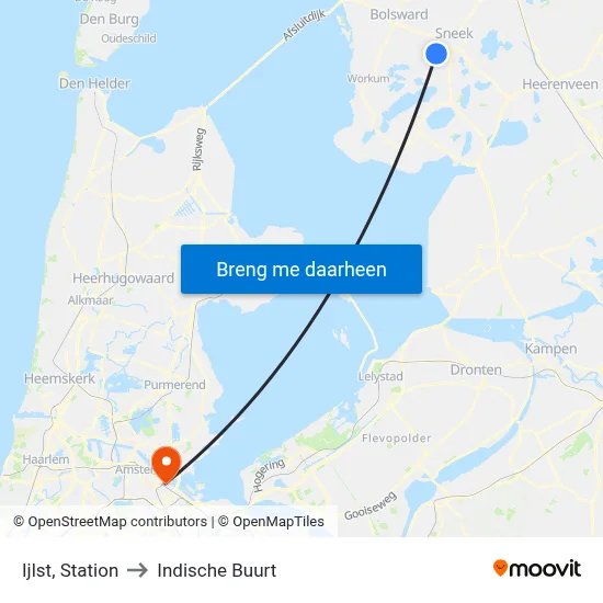 Ijlst, Station to Indische Buurt map