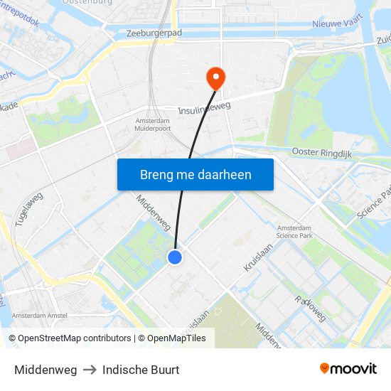 Middenweg to Indische Buurt map