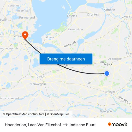 Hoenderloo, Laan Van Eikenhof to Indische Buurt map