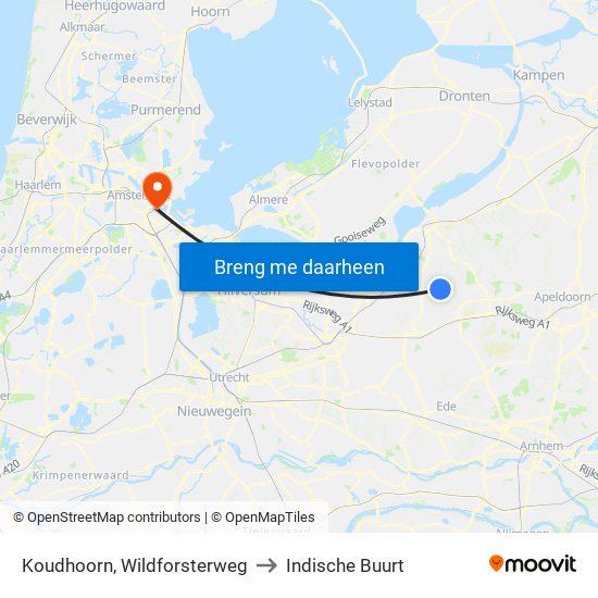 Koudhoorn, Wildforsterweg to Indische Buurt map