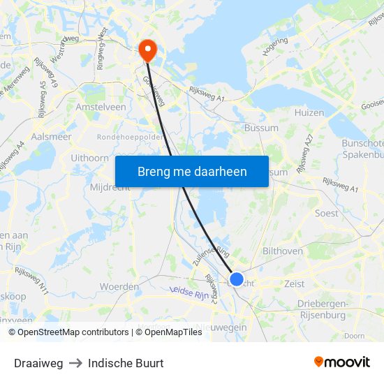 Draaiweg to Indische Buurt map