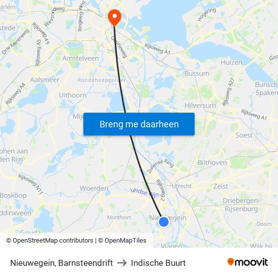 Nieuwegein, Barnsteendrift to Indische Buurt map