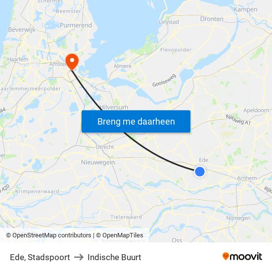 Ede, Stadspoort to Indische Buurt map