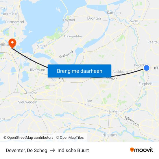 Deventer, De Scheg to Indische Buurt map