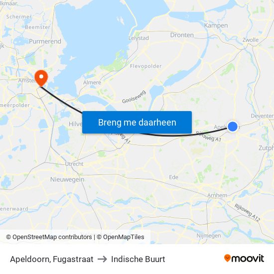 Apeldoorn, Fugastraat to Indische Buurt map