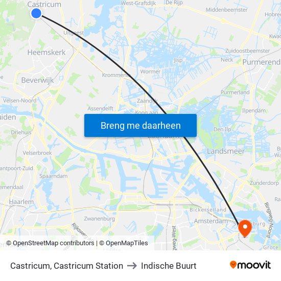 Castricum, Castricum Station to Indische Buurt map