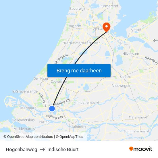 Hogenbanweg to Indische Buurt map