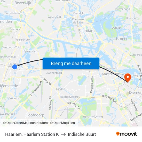 Haarlem, Haarlem Station K to Indische Buurt map