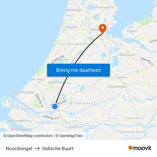 Noordsingel to Indische Buurt map