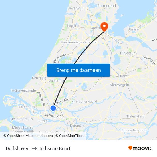 Delfshaven to Indische Buurt map