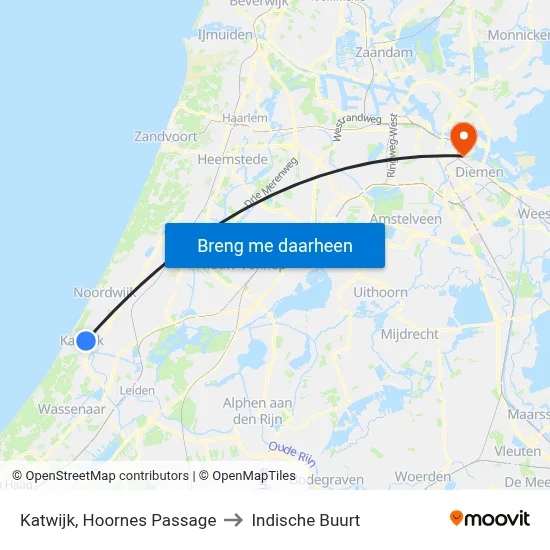 Katwijk, Hoornes Passage to Indische Buurt map