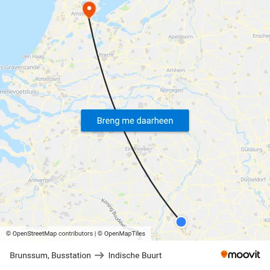 Brunssum, Busstation to Indische Buurt map
