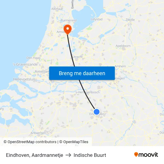 Eindhoven, Aardmannetje to Indische Buurt map