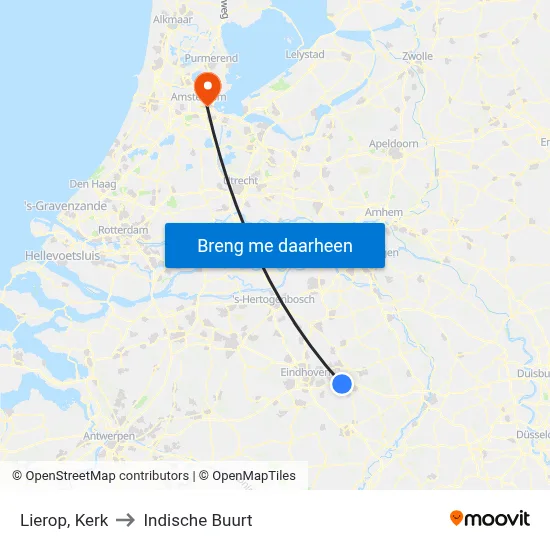 Lierop, Kerk to Indische Buurt map