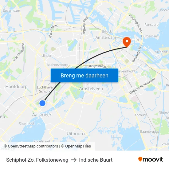 Schiphol-Zo, Folkstoneweg to Indische Buurt map