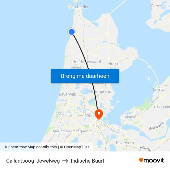 Callantsoog, Jewelweg to Indische Buurt map