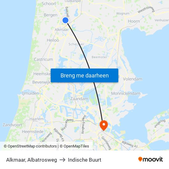 Alkmaar, Albatrosweg to Indische Buurt map