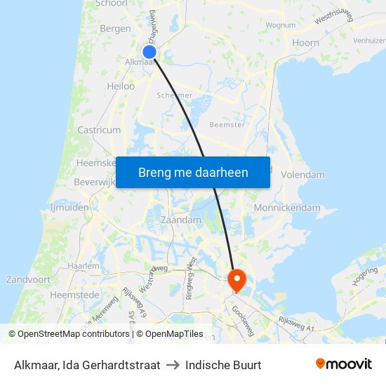 Alkmaar, Ida Gerhardtstraat to Indische Buurt map