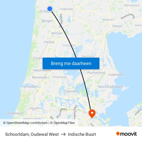 Schoorldam, Oudewal West to Indische Buurt map