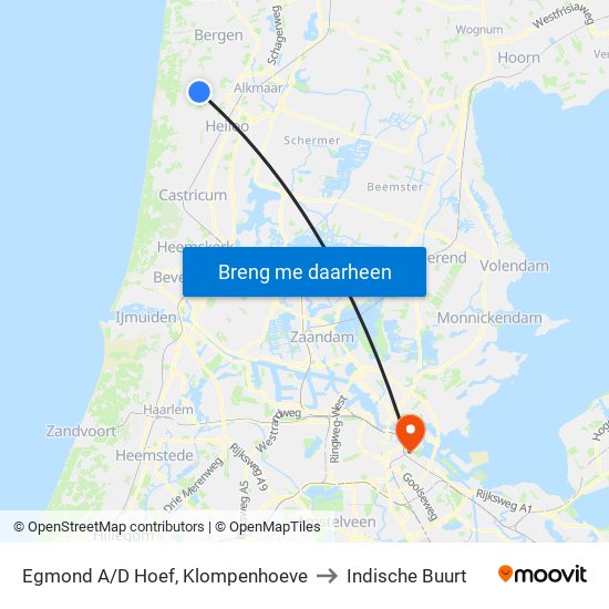 Egmond A/D Hoef, Klompenhoeve to Indische Buurt map