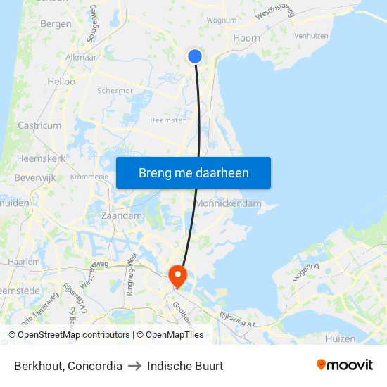 Berkhout, Concordia to Indische Buurt map