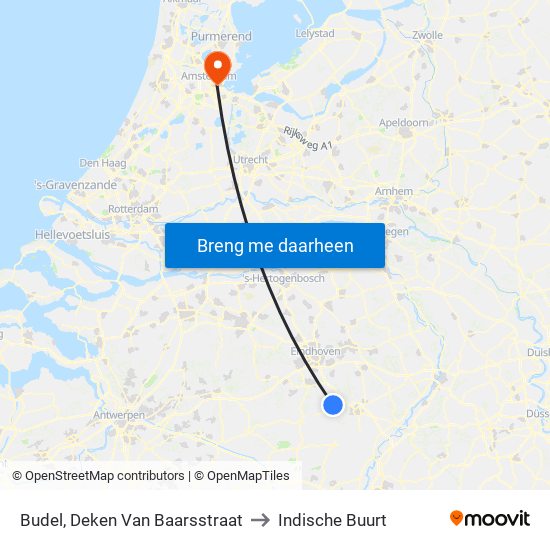 Budel, Deken Van Baarsstraat to Indische Buurt map