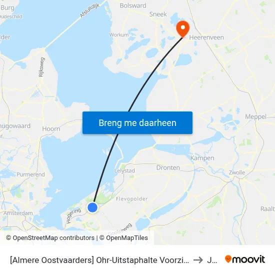[Almere Oostvaarders] Ohr-Uitstaphalte Voorzijde, Busstrook Ambonstraat to Joure map