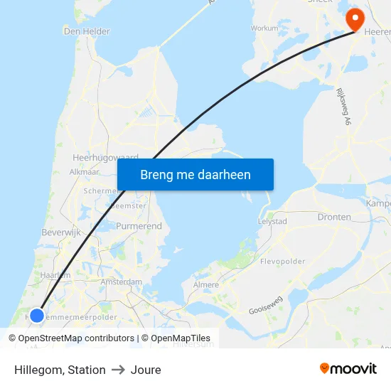 Hillegom, Station to Joure map
